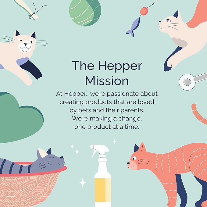 Hepper Advanced Bio-Enzyme Pet Stain & Odor Eliminator Spray - Smell, Stain & Urine Remover for Cats, Dogs & Other Animals - 32oz Spray Safe for the Home - Citrus Splash