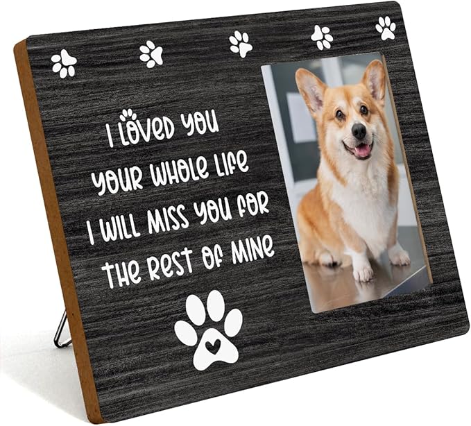 IAXIC Pet Memorial Gifts for Dogs, Cat Loss Of Cat, Sympathy Gift Picture Frame, Gifts, Remembrance Dog Photo Frame Wall Desk Shelf Table Decor