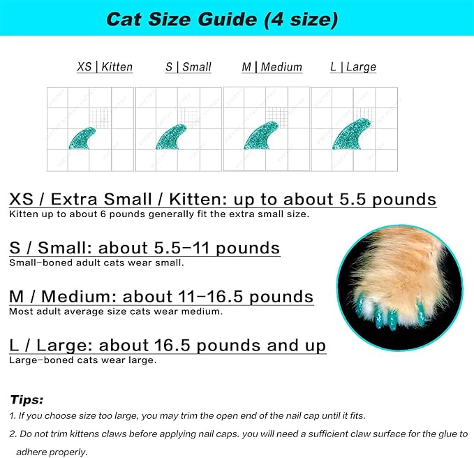 VICTHY 160pcs(16 Colors) Cat Nail Caps Cat Claw Caps Cat Nail Covers with Adhesives and Applicators (Large)