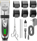 oneisall Low Noise 2-Speed Quiet Dog Grooming Kit - Rechargeable Cordless Pet Hair Clipper Trimmer Shaver for Small and Large Dogs, Cats and Animals (Silver)