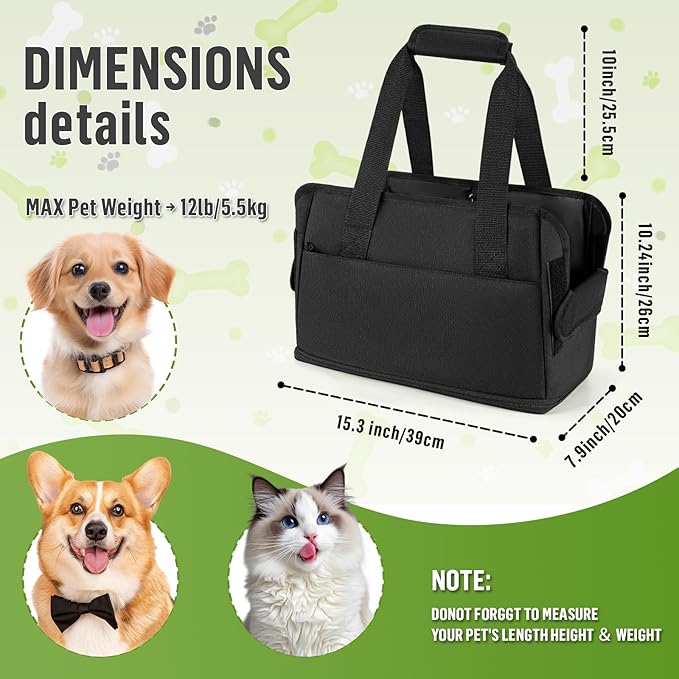 Dog Carrying Bag, Dog Purse Carrier for Small Dogs Sling Tote, Expandable Soft Pet Dog Carrier Bag for Under 15LB Cat Puppy, Dog Purses for Women Traveling or Gifts for Friends
