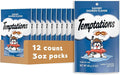 Temptations Cat Treats Classic Crunchy and Soft Cat Treats, Savory Salmon Flavor, 3 oz. Pouches (Pack of 12)
