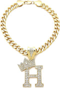 Initial Letter Cuban Chain Dog Chain Pet Chain Pet, Cat, Puppy Necklace (H, 20")