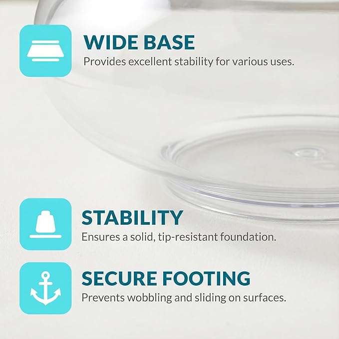Large Clear Plastic Fish Bowl Round Terrarium Vase Goldfish Bowl Hydroponic Vase Water Lily Succulent Planter for Wedding Party Home Decor