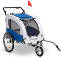 PEXMOR 2-in-1 Dog Bike Trailer & Stroller, Universal Hitch, Pet Cart Bike Wagon Cargo Carrier with Shock Absorber & Universal Wheel