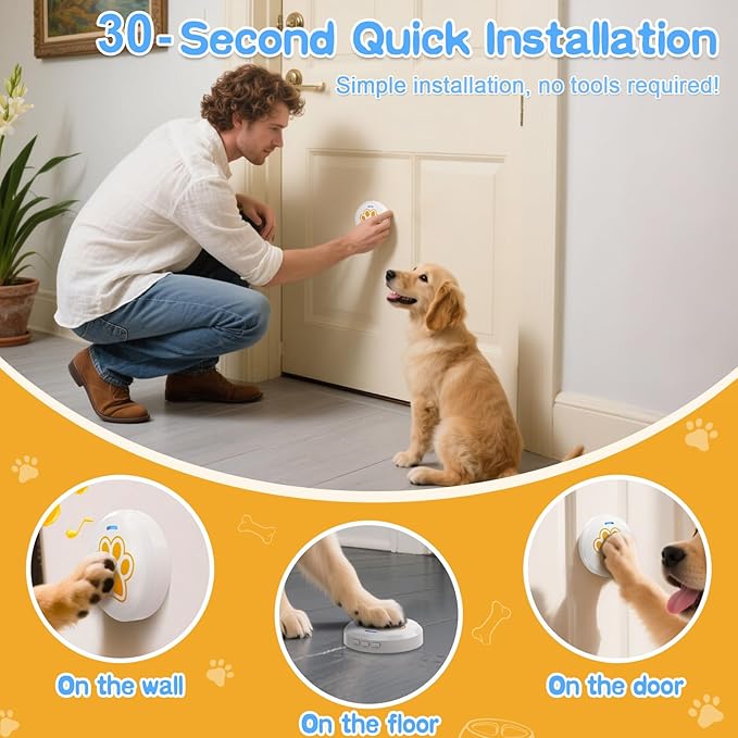 ChunHee Dog Bells to Go Outside – Bell for Dogs to Ring to Go Potty | Dog Door Bell with 5 Adjustable Volume(0-115dB) & 36 Ringtones (Includes Voice Commands)