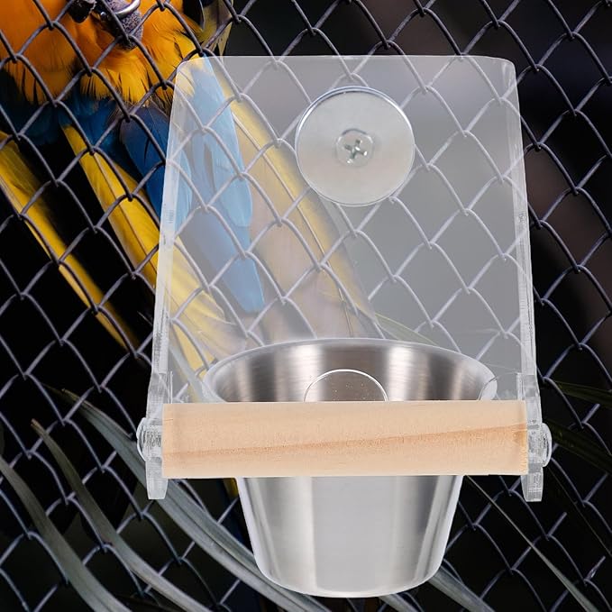 Yardwe Automatic Bird Feeder and Drinker Cup Small No-Spill Cage Food Dish for Parakeets Pigeons Pet Birds Feeding and Watering Supplies
