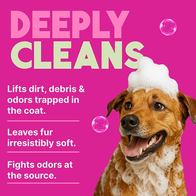 TropiClean Deodorizing Dog Shampoo for Smelly Pets, Professional Dog Shampoo, Long Lasting Odor Control, Puppy Safe, USA Made, Berry Scent, 2.5 Gal