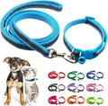 Reflective Puppy Collar and Leash Sets, XSmall Dog Collar and Leash Adjustable Cat Collar with Bell for Tiny Little XXS XS Extra Small Breed Pets Dogs Kittens Girls Boys, Light Blue