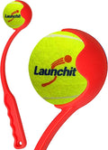 Dog Ball Thrower Launcher, Tennis Ball Launcher, for Small Large Dogs Compact Design 13.8" Stick with Medium 2.5" Red