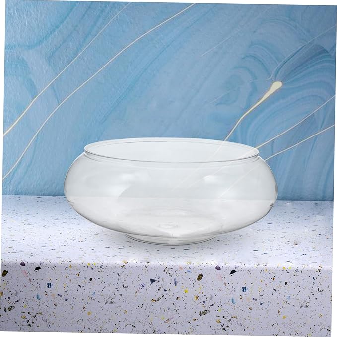 Transparent Landscape Small Fish Tank Water Lily Bowl Propagation Jars Transparent Aquarium Tank Goldfish Tank Shallow Pot Hydroponics Office Plastic Decorations