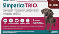 Simparica Trio (sarolaner, moxidectin, and pyrantel chewable Tablets) Chewables for Dogs, 72 mg/tab, 88.1-132 lbs, (Brown), 6 Tablets