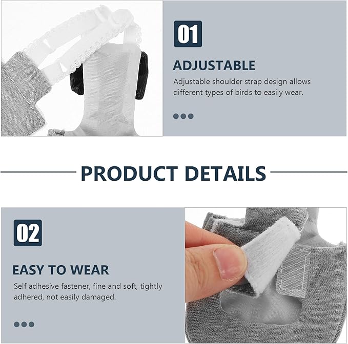 balacoo Washable Bird Diapers Reusable Lightweight Parrot Flight Suit Comfortable Skin-Friendly Bird Costume for Cockatiel Lovebirds Conures Pigeons Decorative Pet Clothes