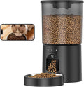 Automatic Cat Feeder with Camera,WiFi Cat Food Dispenser with App Control,1080P HD Video,Two-Way Audio, Transparent 4.2L Food Container (Black)