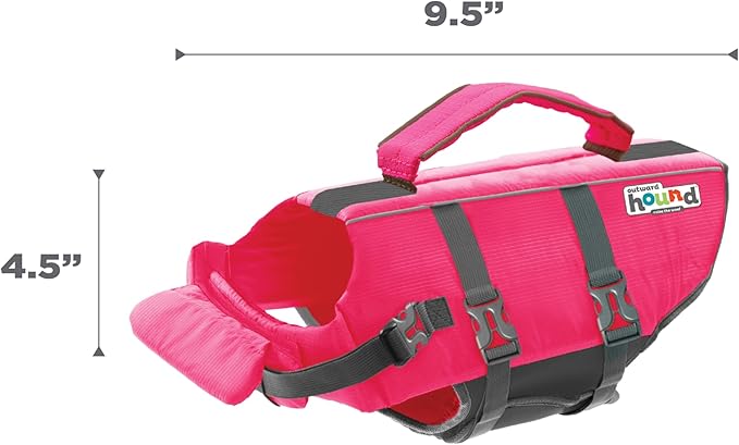 Outward Hound Granby Splash Pink Dog Life Jacket, XS
