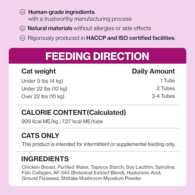 Doctor By Cat Silk Derma Skin and Coat Supplement for Cats Itch Skin Relief, Dandruff Treatment Scab, Overgrooming, Allergy Relief for Cats 30 lickable Formula Individually Packaged, Chicken(1 Pack)