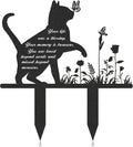 Memorial Pet Grave Markers, Metal Cat Garden Stake Plaque Cemetery Outdoors, Waterproof Pet Headstone Memorial(13.4 X 12 in)