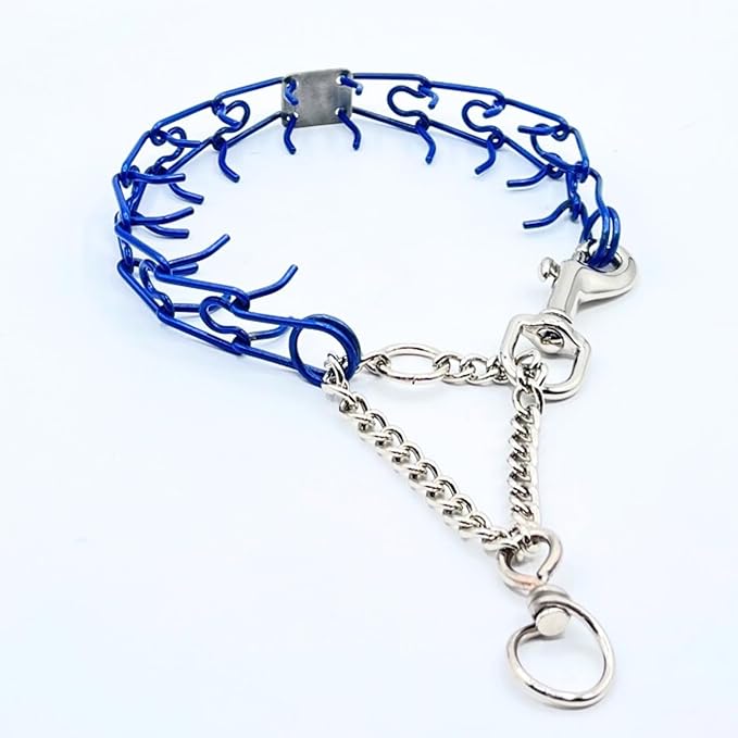 Clasp 2.25mm Stainless Dog Training Collar for Large Breeds | 16” Prong Collar for Dogs 26lbs & Up | No-Pull Collar | Behavior Aid | Royal Blue