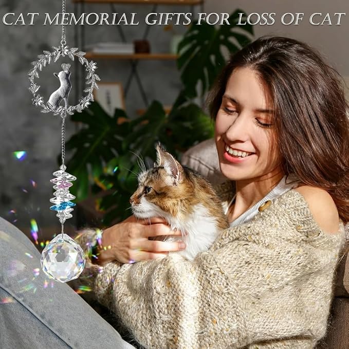 Cat Memorial Suncatcher Gifts, Thoughtful Pet Sympathy for Remembrance Bereavement Grief Bereavement Miscarriage