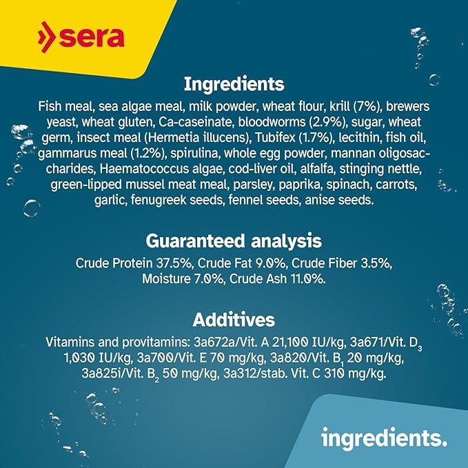 Sera O-Nip Stickies 100 Tabs 2.1 oz | Complete Feed for All Ornamental Fish | Adhesive Tablets Stick to The Aquarium Glass | High Protein | No Dyes & Preservatives | with Bloodworms, Krill & Tubifex