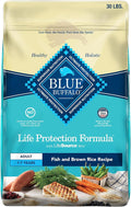 Blue Buffalo Life Protection Formula Adult Dry Dog Food, Helps Build and Maintain Strong Muscles, Made with Natural Ingredients, Fish & Brown Rice Recipe, 30-lb. Bag