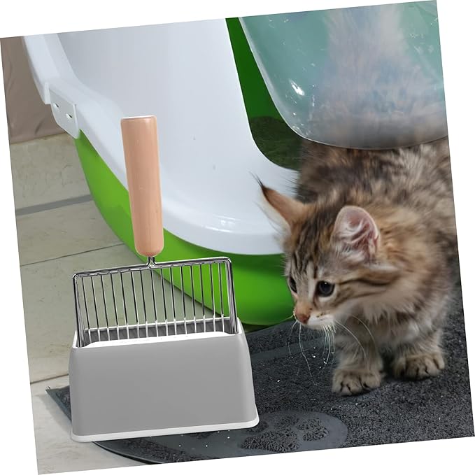 Mikikit 2pcs Convenient Cat Litter Scooper Holders Base Organizes Indoor Litter Area Easy Disposal of Waste Grey Design