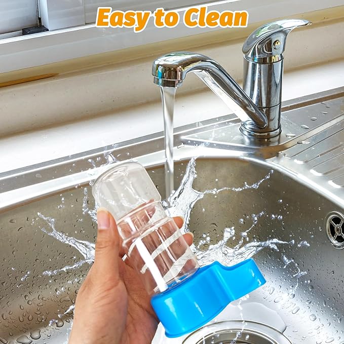 BNOSDM Automatic Bird Water Dispenser 2 Pcs No Mess Parrot Cage Water Feeder Drinker Suspended Bird Drinking Device Parakeet Cage Accessories for Budgies, Cockatiel, Conure, Canary, Finch (Blue)
