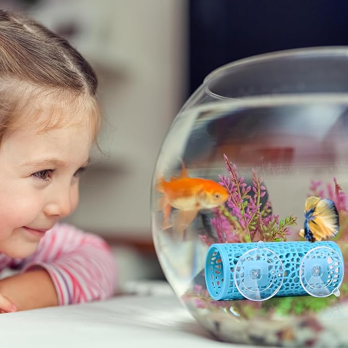 Abizoo Betta Fish Tunnel Hideout for Aquarium Decoration Hollow Coral Design Smooth Finish, Fish Tank Accessory Habitat Cave for Betta Shrimp Guppies Neon Tetras Zebra Danios and Other Small Fish