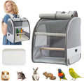 Bird Carrier Backpack,Breathable & Portable,Pet Travel Cage with Upgraded Tray and Standing Perches,Lightweight Foldable Birds Travel Cage for Hiking Camping,for Small Birds, Green Cheek