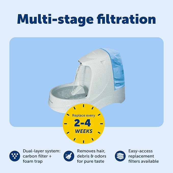 PetSafe Drinkwell Platinum Dog and Cat Water Fountain, Automatic Drinking Fountain for Pets, 168 Ounce,Grey