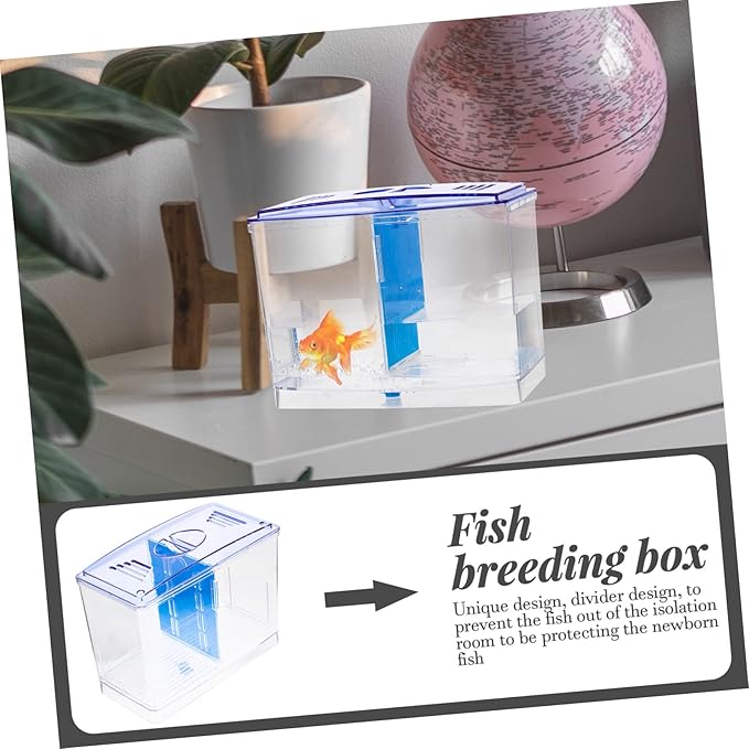 Fish Breeding Box Acrylic Isolation Hatchery Tank for Tropical Fish Guppies and Betta Fry Room Design with Removable Divider Easy to Clean and Install