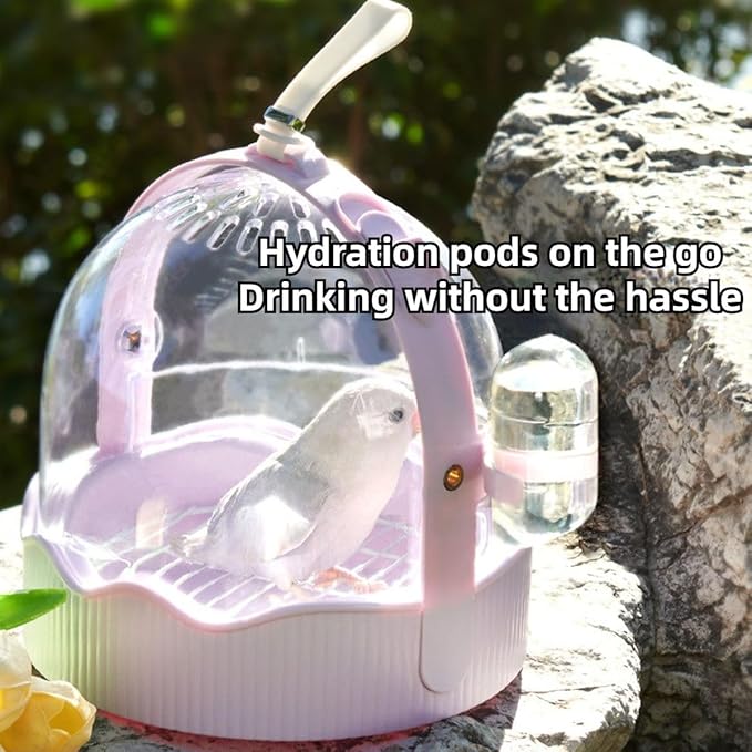 Pet Carriers Cage Portable Cage Parrot Bird Cage Outdoor Travel Camping Bird Parrot Cage with Water Bottle Bird Travel with Station Frame and Shoulder Strap Bird Travel Cage Bird Travel (Pink)