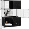 Tangkula Cat Cages Indoor, 3-Tier Large Cat Enclosure with 2 Ladders, 3 Doors, Detachable Metal Wire Kennel for Indoor Cats to Play and Rest, DIY Cat Crate & Pet Playpen Catio for Small Animals