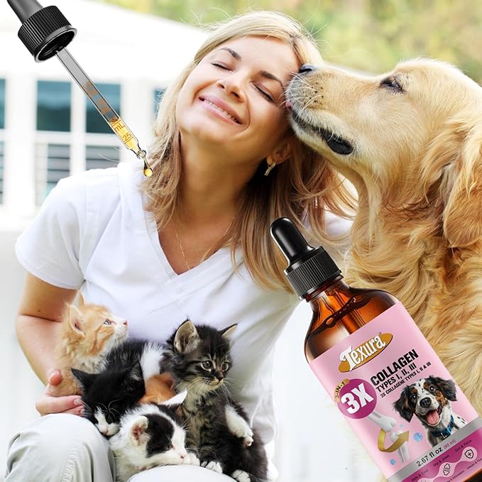 Liquid Collagen for Dogs & Cats - Grass-Fed Hydrolyzed - for Joint, Hip, Skin & Coat Nutritional Support
