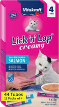 Vitakraft Lick 'n' Lap Snack Creamy, Cat Treat with Real Salmon, 44 Count
