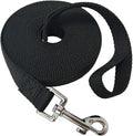 Nylon Training Dog Leash for Small Medium Large Dogs, 15ft 20ft 30ft 50ft Long Leash Dog/Puppy Lead for Obedience Recall Training, Camping (1" x 15ft, Black)