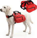 Dog Backpack for Day Hiking, Lightweight 2-in-1 Detachable Saddle Bag with Breathable Harness Vest, No-Flop Dog Daypack for Medium & Large Dogs to Carry Essentials (Medium)