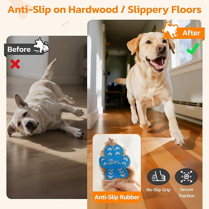 Non-Slip Dog Paw Protector Pads for Senior Dogs, Dog Paw Traction Stickers with Anti-Slip Rubber, Help Walk on Hardwood Floor, Pink 48pcs, XL for 41-60lbs
