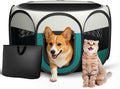Foldable Puppy Playpen Indoor for Cat - Portable Cats Dogs Kennel Pop Up Cat Playpen for Small Pets Kitten Outdoor with Carrying Case
