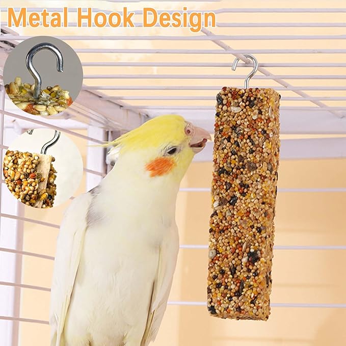 6PCS Parakeet Treats,Parrot Grains Mixed Treat Sticks,Vegetable & Grain Style Sticks,Bird Treats for Cockatiel Budgies Lovebirds Canary Conure Finches