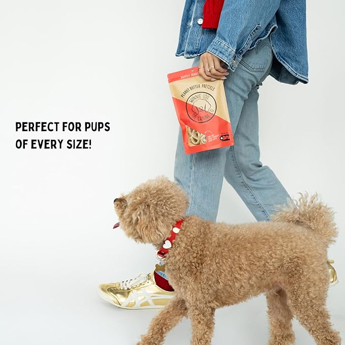 Winnie Lou Organic Dog Treats – Natural Biscuits, USA Made, Organic Ingredients, Clean, sensative Stomach, Small Breed, Large Breed, high Protein, Hypoallergenic, Peanut Butter Pretzels (Pack of 2)