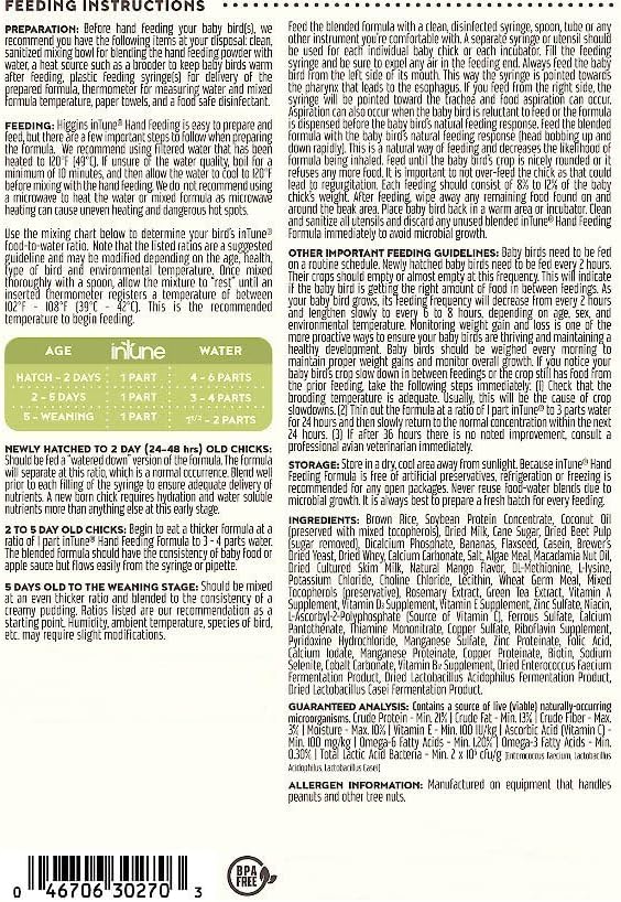 Intune Natural Hand Feeding Baby Bird Food, 10 Ounces (Pack of 2)