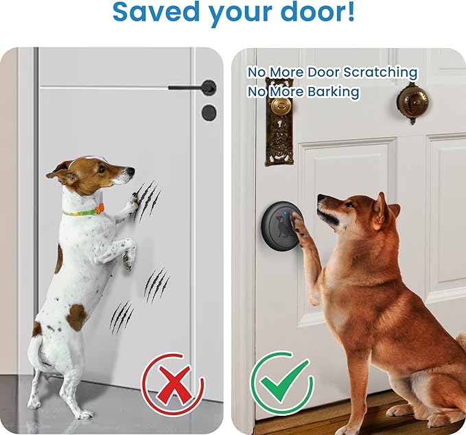 Dog Door Bell, Wireless Doggie Door Bell Operating at 1000 Feet with Chew Resistant IP65 Waterproof Touch Button, 32 Melodies