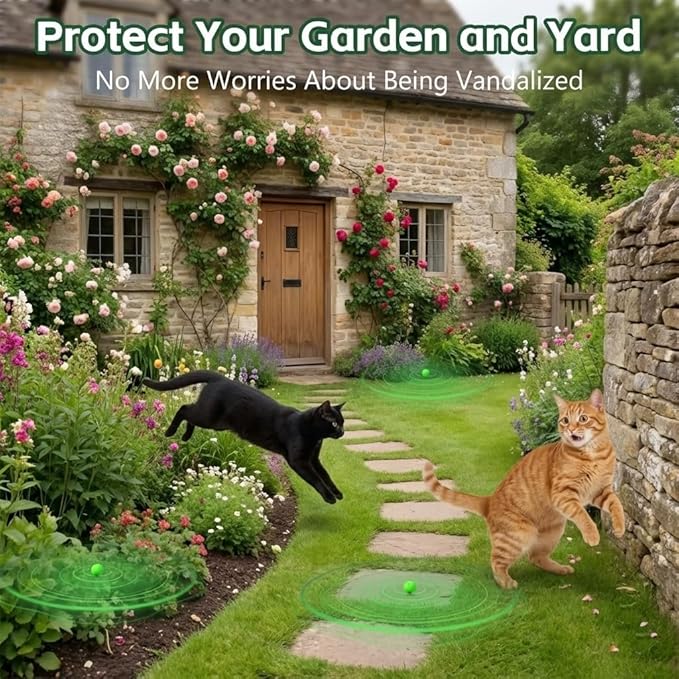 10Pack Cat Repellent Outdoor & Indoor, Natural Peppermint Oil Cat Deterrent Balls Outdoor Indoor Keep Cats Off Yard Garden Lawn Plants and Chew (Green)