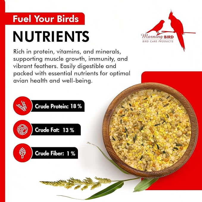 Morning Bird Miracle Meal 1.5 lbs – Vitamin Fortified Soft Bird Food for Birds - All-Natural No Artificial Dyes, Flavors or preservatives - Supports Feather Strength, Breeding & Overall Wellness