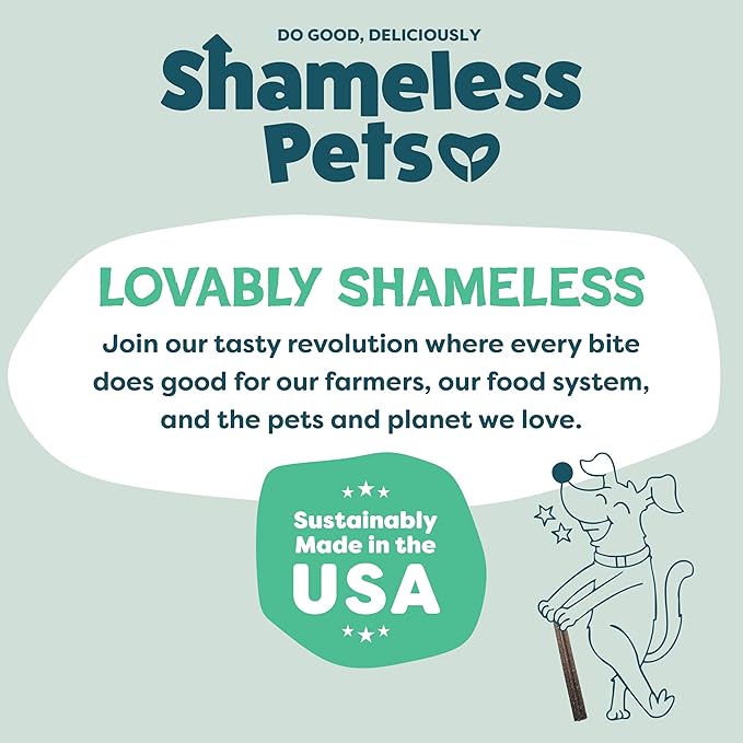 Shameless Pets Dental Chews for Dogs, Mighty Mint Minis, Healthy Treats for Teeth Cleaning & Fresh Breath - Free from Grain, Corn, & Soy for Small Dogs
