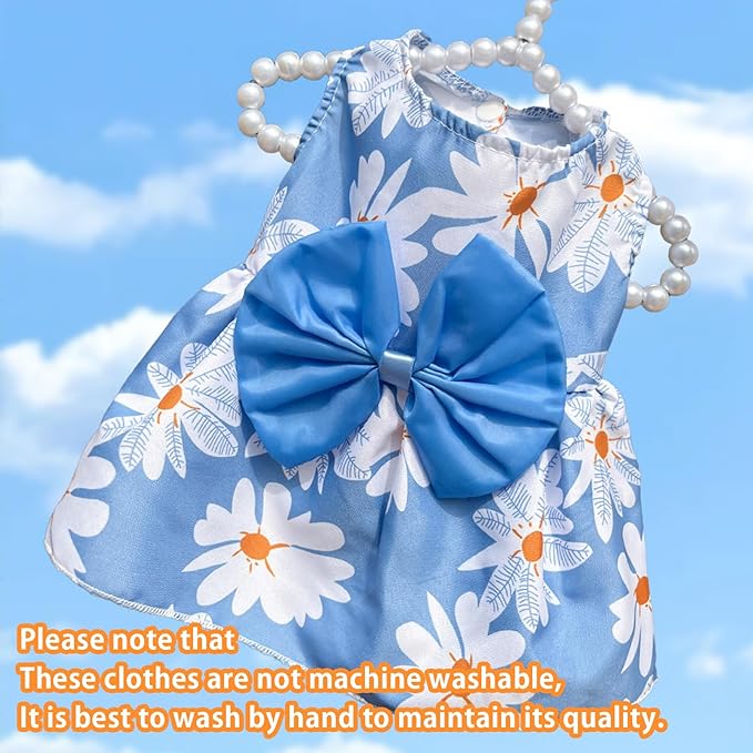 Dog Dress,1PC Dog Dresses with Cute Bowknot,Summer Dogs Clothes Pet Princess Dresses for Chihuahua Yorkies Puppies Cat Outfit