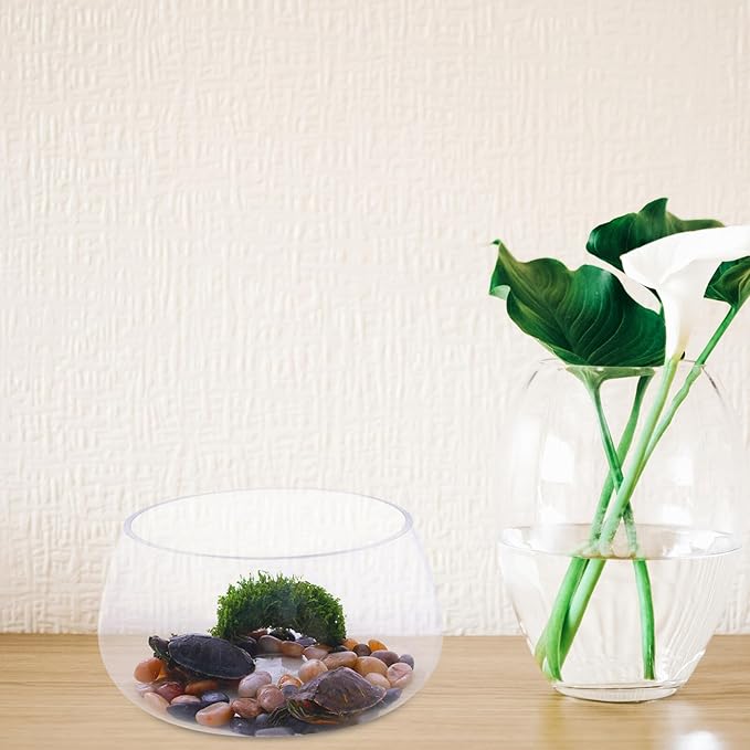 Milisten Thick Glass Turtle Bowl Aquarium Tank 20l Large Round Fish Bowl for Desktop Aquatic Landscaping and Hydroponic Plant Vase