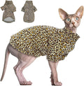 Sphynx Cat Clothes Leopard Hairless Cat Cloth Sweater Shirt Soft Warm Long Sleeves Pullover Pet Clothes Pajamas Dog Cloth for Small Dogs Jumpsuit Pet Sweaters (Leopard, X-Large)