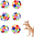 Cat Toys 6PCS - 2.36" Soft Plush Balls for Kittens & Indoor Cats | Machine-Washable Fuzzy Chew Toys, Noiseless Squeeze Play with Vibrant Colors, Durable Kitten Toy Balls (Multicolor)